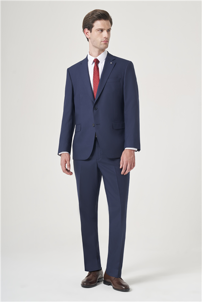 Lacivert Mono Yaka 4 Drop Comfort Fit Tam Astar Esnek Takım Elbise 1001260178