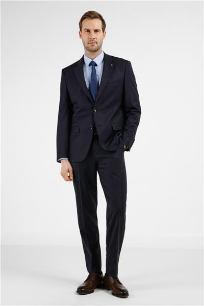 Lacivert Mono Yaka 6 Drop Comfort Fit Tam Astar Yünlü Takım Elbise 1001255178