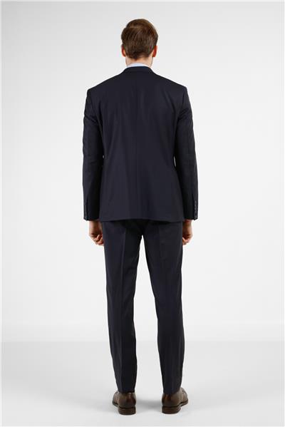 Lacivert Mono Yaka 6 Drop Comfort Fit Tam Astar Yünlü Takım Elbise 1001255178