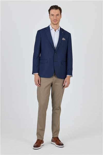 Lacivert Mono Yaka Armürlü Tam Astar Esnek 4 Drop Comfort Fit Classic Ceket 1002250152