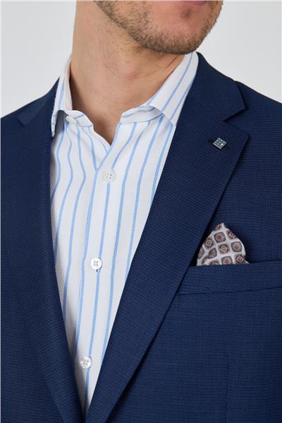 Lacivert Mono Yaka Armürlü Tam Astar Esnek 4 Drop Comfort Fit Classic Ceket 1002250152