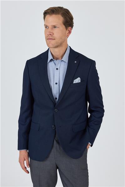 Lacivert Mono Yaka Armürlü Tam Astar Esnek 6 Drop Comfort Fit Classic Ceket 1002250153