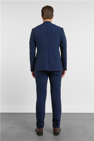 Lacivert Mono Yaka 6 Drop Slim Fit Esnek Takım Elbise 1001260157