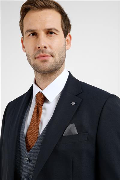 Lacivert Mono Yaka 6 Drop Slim Fit Tam Astar Esnek Takım Elbise 1001255173