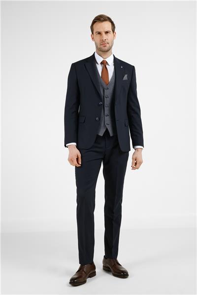 Lacivert Mono Yaka 6 Drop Slim Fit Tam Astar Esnek Takım Elbise 1001255173