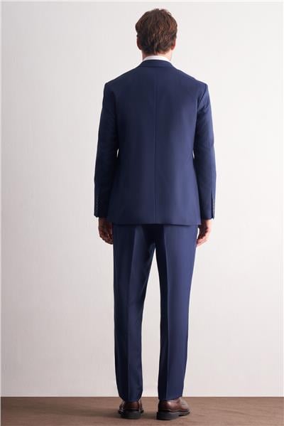 Lacivert Mono Yaka Kendinden Çizgili Desen Esnek 4 Drop Comfort Fit Classic Takım Elbise 1001255159