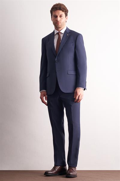Lacivert Mono Yaka Esnek Bel 4 Drop Comfort Fit Tam Astar Takım Elbise 1001255169