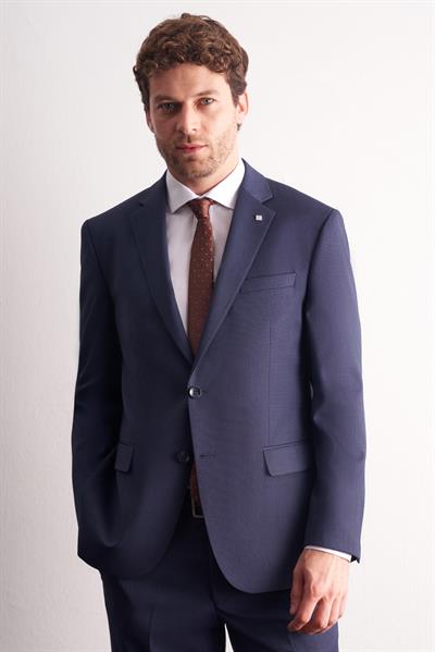 Lacivert Mono Yaka Esnek Bel 4 Drop Comfort Fit Tam Astar Takım Elbise 1001255169
