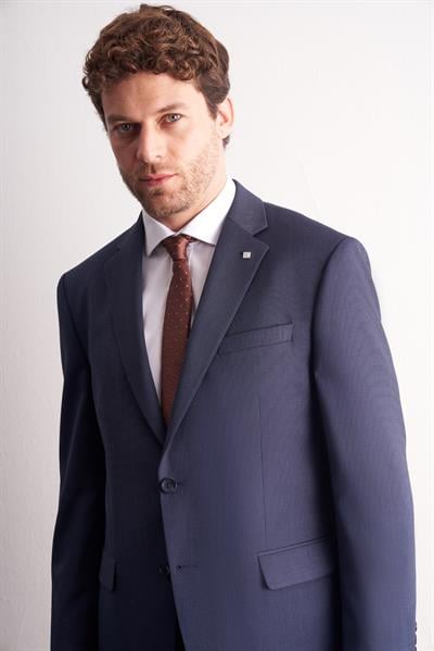 Lacivert Mono Yaka Esnek Bel 4 Drop Comfort Fit Tam Astar Takım Elbise 1001255169