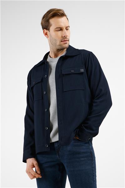 Lacivert Polo Yaka Düz Yırtmaçsız Esnek Casual Mont 1007255150