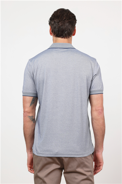 Lacivert Polo Yaka Kısa Kol Cepsiz Comfort Fit Pamuklu Tişört 1011260153