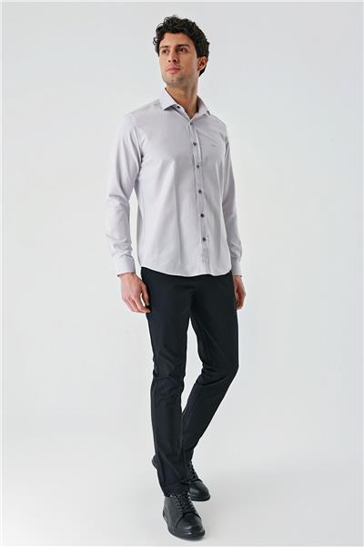 Lacivert Uzun Kollu Oxford Cepsiz Pamuklu Klasik Slim Fit Dar Kesim Gömlek 1004240235