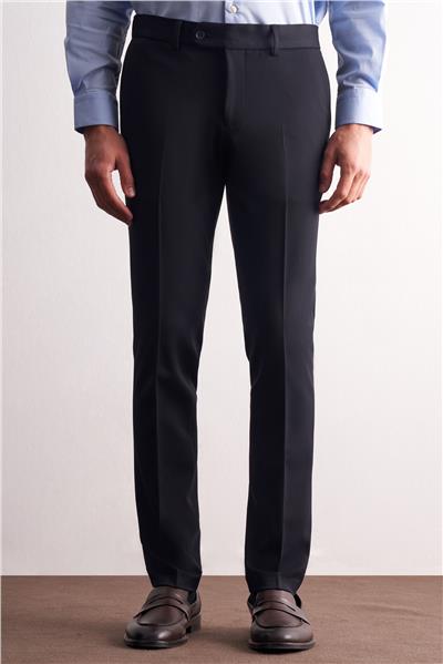 Lacivert Yan Cep Açık Paça Esnek Slim Fit Classic Casual Pantolon 1003255153