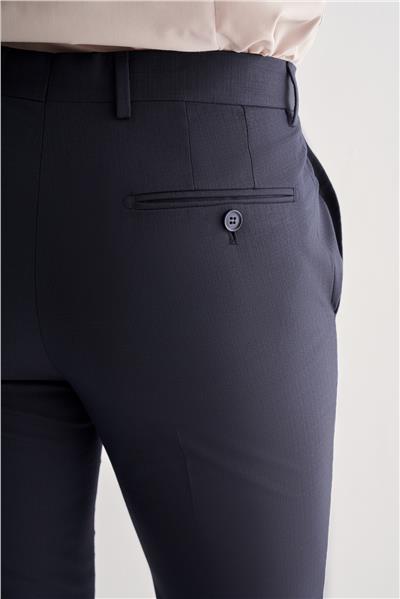 Lacivert Yan Cep Açık Paça Kendinden Desenli Slim Fit  Pantolon 1003255152