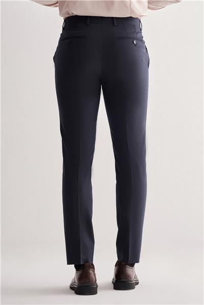 Lacivert Yan Cep Açık Paça Kendinden Desenli Slim Fit  Pantolon 1003255152