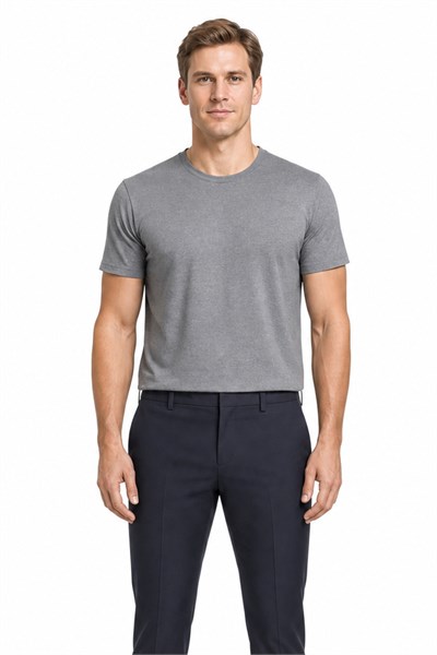 Lacivert Yan Cep Açık Paça Kendinden Desenli Slim Fit  Pantolon 1003255152
