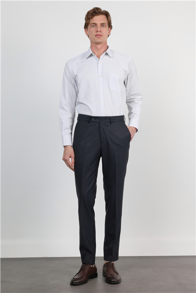 Lacivert Yan Cep Basic Slim Fit Esnek Pantolon 1003260013
