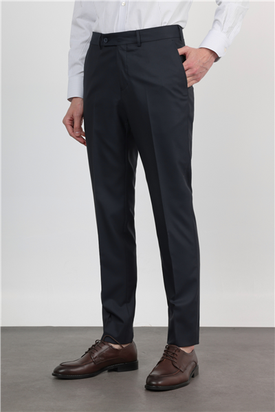 Lacivert Yan Cep Basic Slim Fit Esnek Pantolon 1003260013