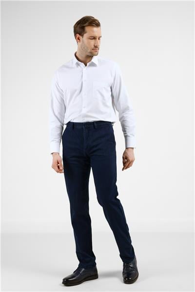 Lacivert Yan Cep Casual Comfort Fit Pamuklu Chino Pantolon 1003255171