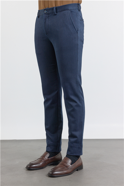 Lacivert Yan Cep Casual Comfort Fit Pamuklu Chino Pantolon 1003255169