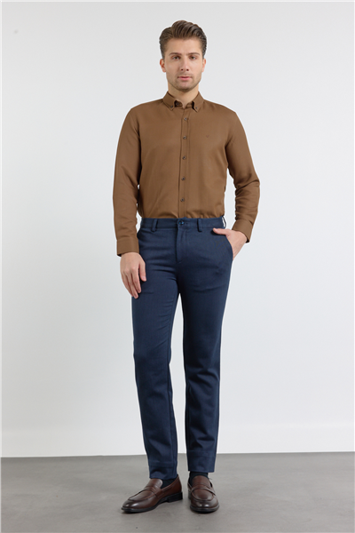 Lacivert Yan Cep Casual Comfort Fit Pamuklu Chino Pantolon 1003255169