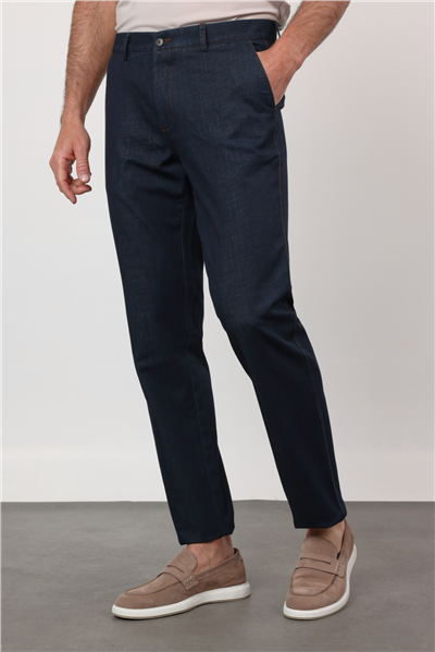 Lacivert Yan Cep Comfort Fit Pamuklu Chino Pantolon 1003260211