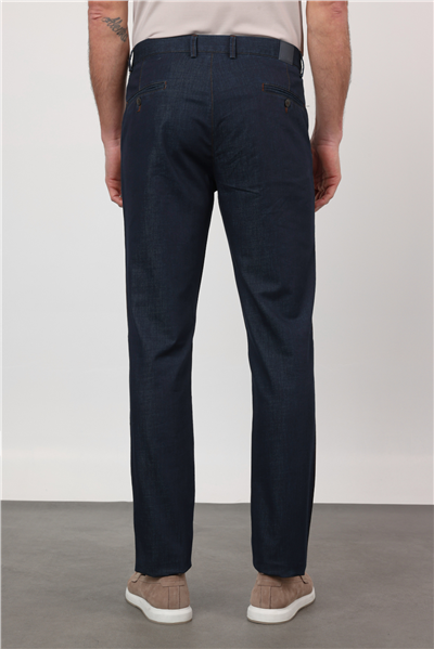 Lacivert Yan Cep Comfort Fit Pamuklu Chino Pantolon 1003260211