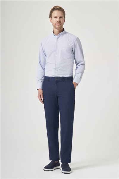 Lacivert Yan Cep Comfort Fit Pamuklu Chino Pantolon 1003260211