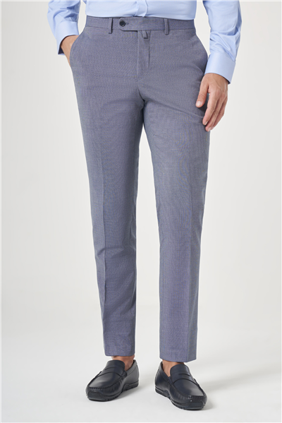 Lacivert Yan Cep Filafil Desen Slim Fit Esnek Pantolon 1003260152