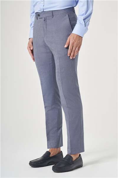 Lacivert Yan Cep Filafil Desen Slim Fit Esnek Pantolon 1003260152