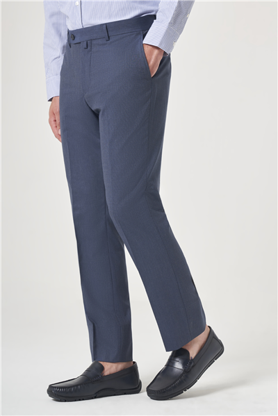 Lacivert Yan Cep Filafil Desen Slim Fit Esnek Pantolon 1003260152