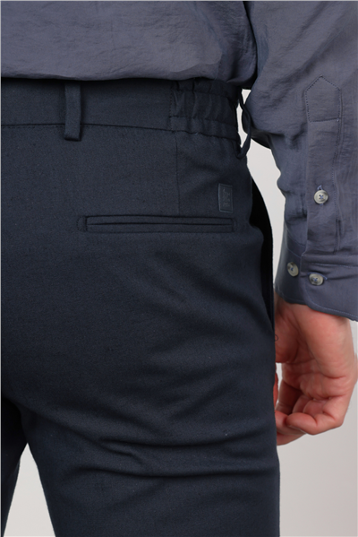 Yan Cep Keten Slim Fit Keten Karışımlı Jogger Pantolon 1003260169