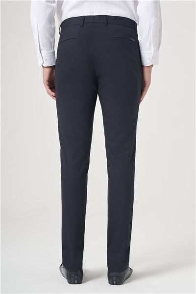 Lacivert Yan Cep Slim Fit Esnek Chino Pantolon 1003260154