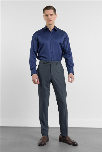 Lacivert Yan Cep Slim Fit Esnek Classic Pantolon 1003255180
