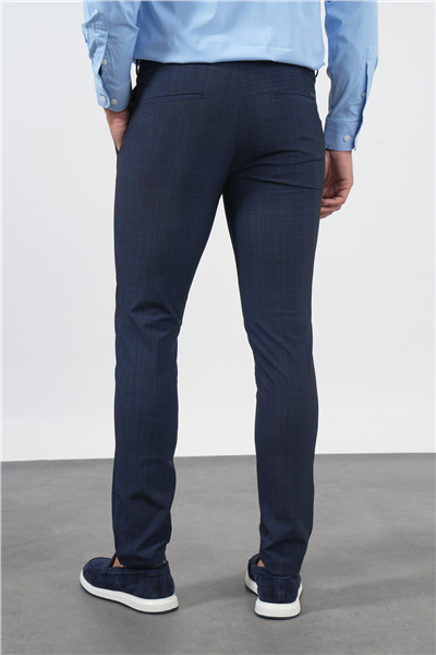 Lacivert Yan Cep Slim Fit Esnek Jogger Pantolon 1003260179