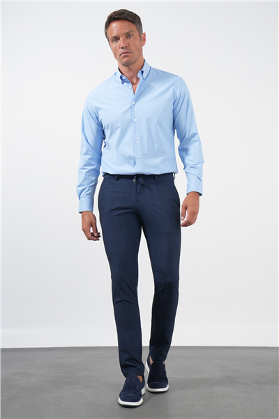 Lacivert Yan Cep Slim Fit Esnek Jogger Pantolon 1003260179