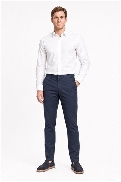 Lacivert Yan Cep Slim Fit Pamuklu Chino Pantolon 1003260168