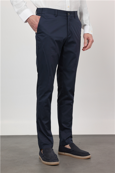 Lacivert Yan Cep Slim Fit Pamuklu Chino Pantolon 1003260168