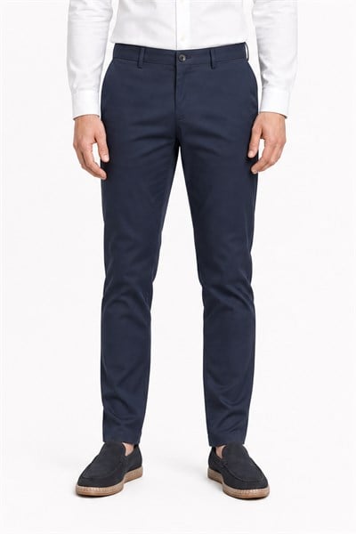 Lacivert Yan Cep Slim Fit Pamuklu Chino Pantolon 1003260168