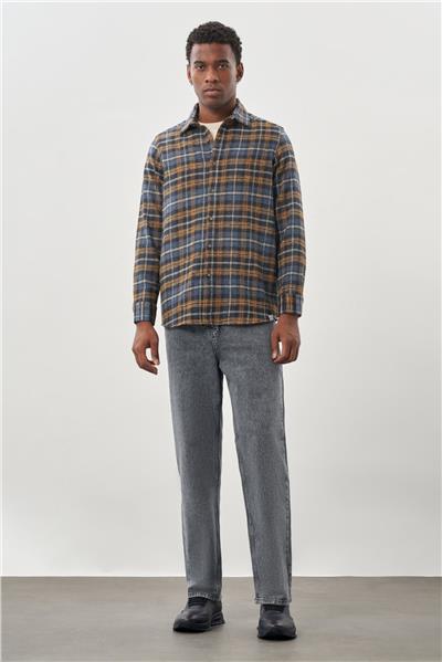 Yünlü CepsizUzun Kol Comfort Fit Gömlek 1004245227