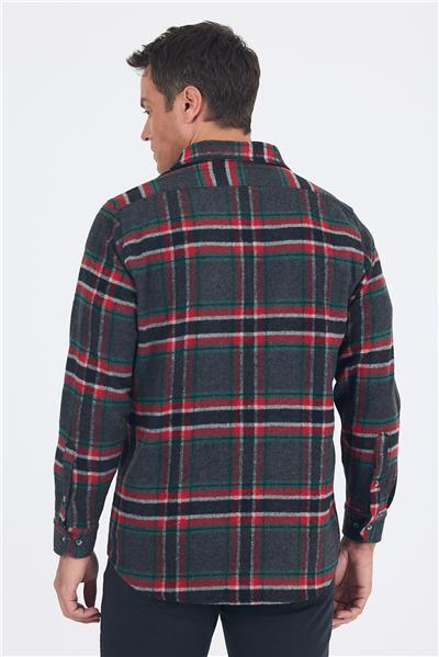 Lacivert  Yünlü CepsizUzun Kol Comfort Fit Gömlek 1004245227