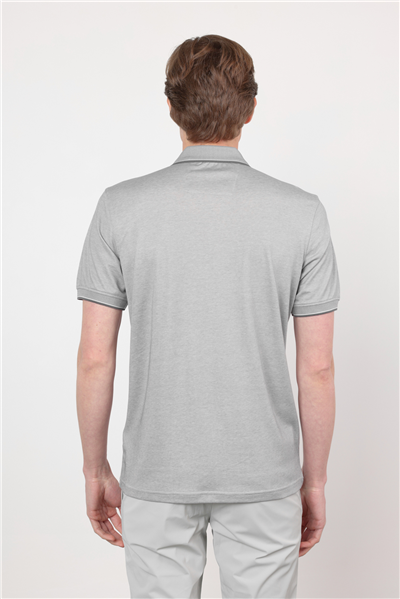 Lila Polo Yaka Kısa Kol Cepsiz Comfort Fit Pamuklu Tişört 1011260153
