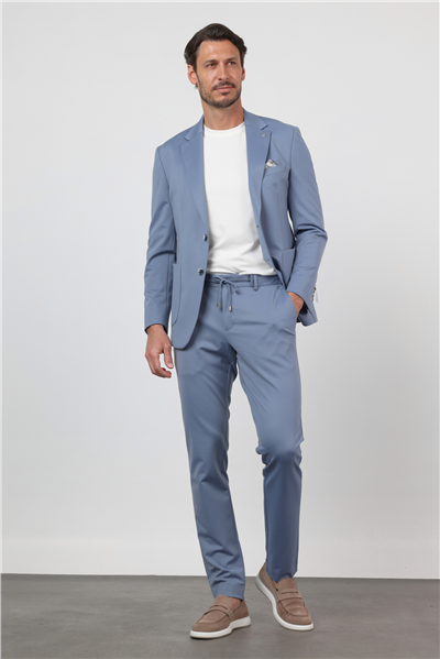 Kendinden Desenli Mono Yaka 6 Drop Slim Fit Takım Elbise 1001260165