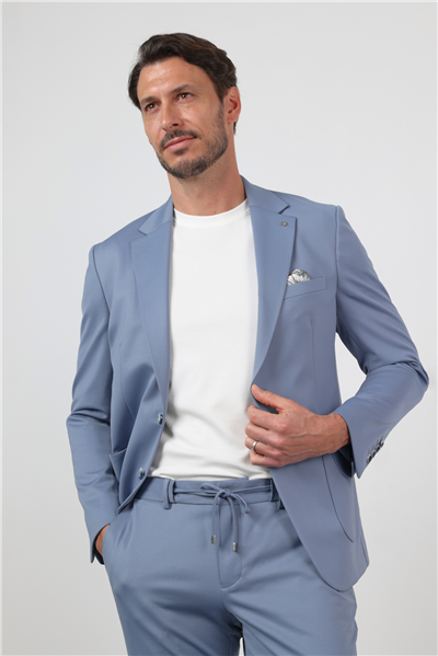 Kendinden Desenli Mono Yaka 6 Drop Slim Fit Takım Elbise 1001260165