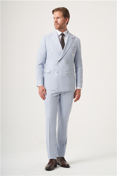 Mavi Kırlangıç Yaka Kruvaze 6 Drop Slim Fit Tam Astar Esnek Takım Elbise 1001260902