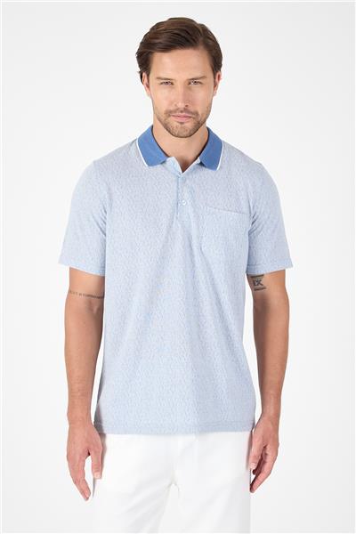 Mavi Kısa Kol Polo Yaka Cepli Classic Standart Beden Tişört 1011250171