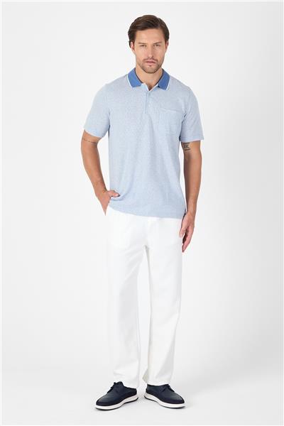 Mavi Kısa Kol Polo Yaka Cepli Classic Standart Beden Tişört 1011250171