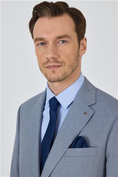 Mavi Mono Yaka Astarlı Çift Yırtmaç Esnek 4 Drop Comfort Fit Classic Takım Elbise 1001250160