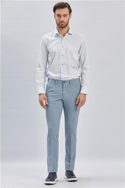 Mavi Esnek Lastikli Yandan Cepli Casual Slim Fit Ayarlanabilir Kemer Pantolon 1003240162