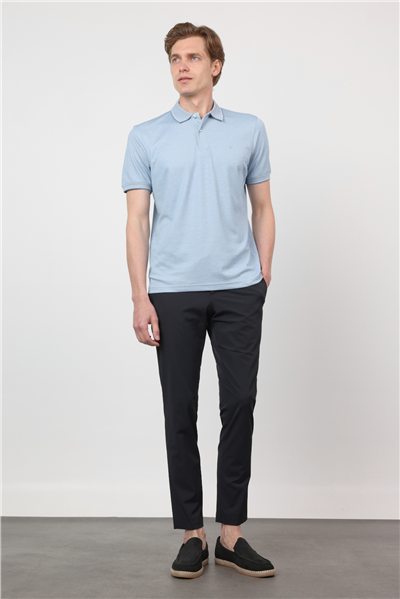 Mavi Polo Yaka Kısa Kol Cepsiz Comfort Fit Pamuklu Tişört 1011260153